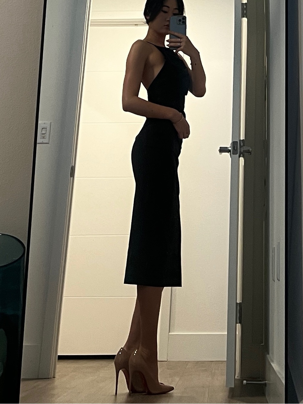 Zara Black Midi Bodycon Dress